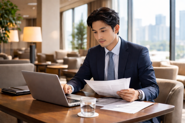 全国の提携ホテルラウンジを定額で利用できるワークスペースサービス「Threes Members」の利用イメージ