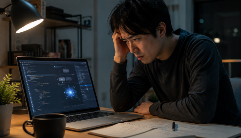 AIエージェント学習の環境構築で悩みながらAIツールを操作する日本人
