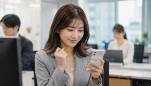 給与前払いサービスを活用する従業員のイメージ